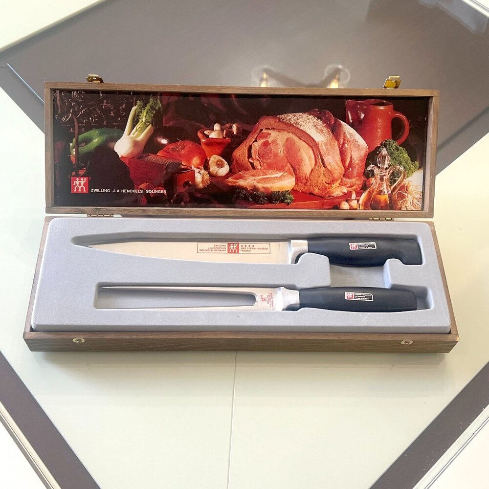 J.A. Henckels German Made Brand New 4-Star Kitchen Knife & Fork Carving Set!